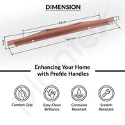Plantex Profile Handle for Kitchen Cabinet/20 Inch Aluminium Drawer Profile Handle/Wardrobe Pull Handle for Home/Office/Hotel - Pack of 5 (Rose Gold)