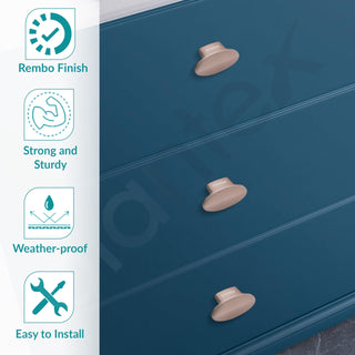Plantex Knobs for Drawer/Small Drawer Knobs/Knobs for Cabinets/Pull-Push Knobs for Kitchen/Bedroom Drawer - Pack of 8 (Oval, Rembo)