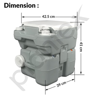 Plantex High Density Polyethylene (HDPE) Portable Toilet for Indoor and Outdoor Camping with Bidet Jet Spray/Piston Pump/for Adult/Elderly/Travel Friendly with 10 Liters Water Tank - Pack of 1 (Grey)
