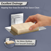 Plantex Aqua Heavy-Duty Stainless Steel Soap Holder for Bathroom/Soap Dish/Soap Stand/Bathroom Accessories - (Chrome)