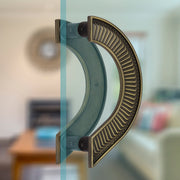 Plantex Heavy Duty 8-Inch Round Shape Main Door Handle - Pull Push Handle for Home Decor - Pack of 1 (321-Brass Antique Finish) - 3 Years Warranty
