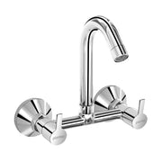 Plantex Sink Mixer for Kitchen/Hot & Cold Water Mixer with Teflon Tape & Wall Flange - Pack of 1 (Rio, Chrome)