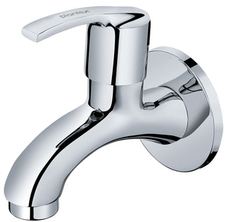 Plantex Pure Brass AQ-1401 Bib Cock Water Tap with Brass Wall Flange and Teflon Tape for Bathroom-7 Year Warranty (Mirror Chrome Finish)