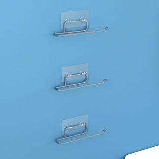 Plantex Tissue Roll Holder Self Adhesive Toilet Paper Roll Holder/Tissue Paper Roll Holder Self Adhesive/Toilet Roll Holder for Bathroom Accessories (Chrome - Pack of 3)