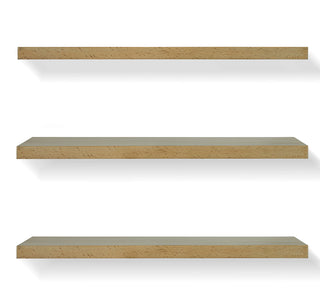 Plantex Semi-Finished Steam Beech Wooden Made Multipurpose Floating Shelf/Bathroom Shelf/Kitchen Rack for Kitchen/Living Room/Bathroom/Laundry Room (Pack of 3, 16x6in)
