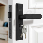 Plantex Door Lock Set - Main Door Lock Plate Handle Set/Mortise Lock with 3 Keys/Lock Body and Cylinder - Pack of 1 (OHMH-81, Z-Black)