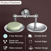 Plantex 304 Grade Stainless Steel Soap Dish/Soap Stand/Bathroom Soap Holder/Bathroom Accessories Skyllo (Chrome)