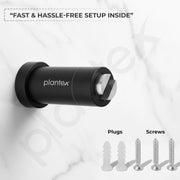 Plantex Stainless Steel Wall-Mounted Magnetic Door Stopper/Door Catcher for Wooden Door - Pack of 2 (Matt Black)