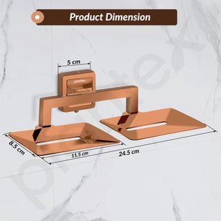 Plantex 304 Grade Stainless Steel Dual Soap Holder for Bathroom/Double Soap Dish/Stand/Soap Case/Bathroom Accessories - Decan (Rose Gold)