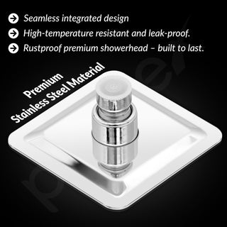 Plantex Stainless Steel 100 mm Rain Flow Overhead Shower with Water Saving Nozzle/Bathroom Shower/Adjustable Shower Head for Bathroom without Arm - (APS-617-Chrome)