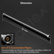 Plantex Stainless Steel Leak Proof Geyser Connection Pipe | 30 Inch Hot & Cold Water Geyser Pipe |  Set of 2  | G1/2 Thread | Connection Pipe for Water Heater, Mixer & Sink | Chrome(pk-2)