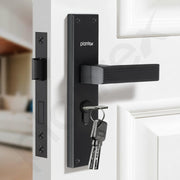 Plantex Stainless Steel Door Lock Handle Set/6-Lever Lock Mechanism with 3 Years of Warranty/Mortise Lock with 3 Keys, Brass Lock Body & Cylinder - (DTM-661, Z-Black)