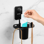 Plantex Stainless Steel Toothbrush Holder/Tumbler Holder Stand/Wall Mounted Toothbrush Stand for Bathroom Accessories - Pack of 1 (Black, 576)