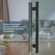 Plantex 12 Inch Main Door Handle/Aluminium Handle for Door/Black Pull-Push Handle for Home/Office/3 Years Warranty Pack of 1 (APS-612, Black)