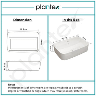 Plantex Ceramic Washbasin/Tabletop Wash Basin/Wash Basin for Bathroom/Home/Office/Hotels (White - 24 x 15.5 x 6 Inch)
