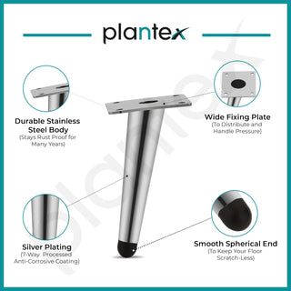 Plantex Heavy Duty Stainless Steel 6 inch Sofa Leg/Bed Furniture Leg Pair for Home/Furniture Sofa Legs for Table/Sofa Support Legs/Sofa Furniture Leg (Chrome) Set of 10 Pcs