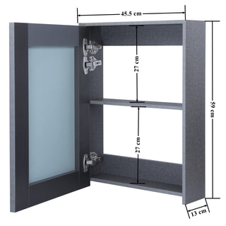 Plantex Bathroom Mirror Cabinet - HDHMR Wood Mayfair Bathroom Organizer Cabinet (18 x 24 Inches) Bathroom Accessories (Linen Grey)