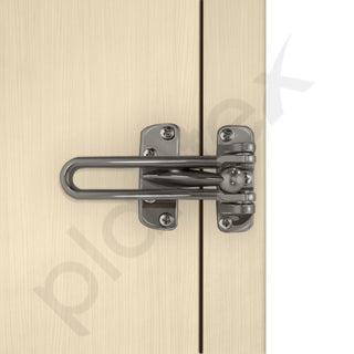 Plantex Heavy Duty Swing Bar Lock/Door Safety Guard with High Security Auxiliary Lock for Home/Office/Hotel - Pack of 4 (SH-42, Satin-Black Finish)
