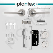 Plantex Main Door Lock/Mortise Lock for Door with 3 Years of Warranty - Robust Door Lock for Home with Brass Lock Body & Cylinder (Satin Finish)