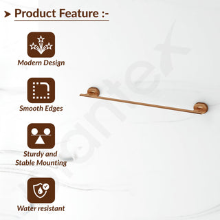 Plantex J4 Stainless Steel 24 Inch Towel Rod for Bathroom/Towel Holder in Bathroom/Towel Holder/Bathroom Accessories (PVD Rose Gold Finish) Onix