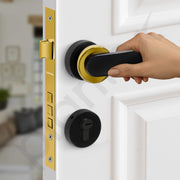 Plantex Door Lock for Home/Main Door Lock Set with 3 Computerized Key/Mortise Lock for Door with Brass Lock Body & Cylinder (SM037, Gold & Black)