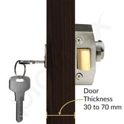 Plantex Heavy Duty Night Latch Door Lock with Key & Lever for Main Door/Inside Opening for Home,Hotel,Office - Pack of 1 (Matt)