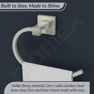 Plantex Stainless Steel Towel Ring for Washbasin/Napkin Hanger for Bathroom/Brushed Steel Finish/Napkin Holder/Bathroom Accessories - (Aqua)