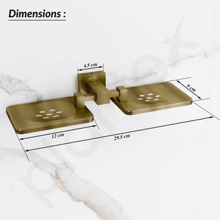 Plantex 304 Grade Stainless Steel Double Soap Holder for Bathroom/Soap Dish/Soap Stand/Bathroom Accessories - Splash (Antique)