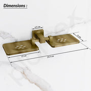 Plantex 304 Grade Stainless Steel Double Soap Holder for Bathroom/Soap Dish/Soap Stand/Bathroom Accessories - Splash (Antique)