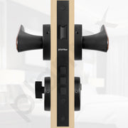 Plantex Main Door Lock/Mortise Lock for Door with 3 Years of Warranty - Robust Door Lock for Home with Brass Lock Body & Cylinder(034-Black & Wood Finish)