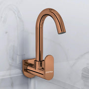 Plantex Pure Brass Kitchen Sink Tap with 360° Swivel Spout/Kitchen Tap with Water Saving Nozzle for Sink Tap - 7 Year-Warranty (ORN-210, Rose Gold)