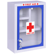 Plantex First Aid Box/Emergency Medicine Storage Box/First Aid Kit Box/Medical Box for Home, School & Office/Lockable with Multi Compartment - (Blue & White) Ã¢â‚¬â€œ Big Size Wall Mount Ã¢â‚¬â€œ Metal