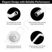 Plantex 11-Inch Round Bend Shower Arm for Overhead Shower/Stainless Steel Shower Pipe/Wall Mount Bathroom Fitting with Â½-Inch Thread - Pack of 1 (Chrome)