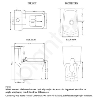 Plantex Commode for Toilet/One Piece Western Toilet with Rim Wash-Down Flush/Ceramic One Piece Commode with Soft Closing Toilet Seat - S Trap - (Lunar, White)