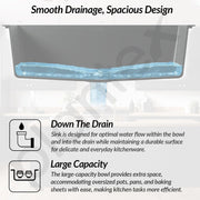 Plantex Kitchen Sink/Quartz Single Bowl Kichen Sink with Hose Pipe and Square Coupling/Under Mount Kitchen Sink - (Grey, 16 x 18 inch)