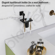 Plantex 304 Grade Stainless Steel Tooth Brush Holder/Tumbler Holder/Bathroom Accessories - Splash (Black)