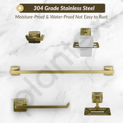 Plantex Decan 304 Grade Stainless Steel Towel Rod for Bathroom/Soap Holder/Napkin Ring/Tumbler Holder/Robe Hook/Bathroom Accessories - Brass Antique