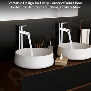 Plantex Pillar Cocke for Basin with Teflon Tape/Pure Brass Tap for Wash Basin with 7 Year Warranty - (3221, Chrome)