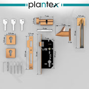 Plantex Premium Door Lock with 3 Years of Warranty/Main Door Lock for Home/Mortise Lock for Door - Main Door Lock Set(7082 PVD Choco & Satin Black Matt)