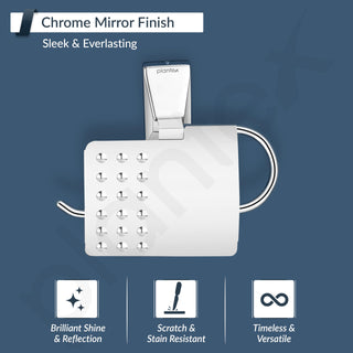 Plantex 304 Grade Stainless Steel Toilet Paper Holder/Tissue Paper Roll Holder for Bathroom - Crystal (Chrome)