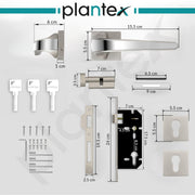 Plantex Heavy Duty Mortise Door Lock for Home/Door Lock for Main Door/Office/Hotel-3 Brass Keys (7091 - Satin White & Chrome)