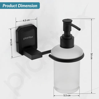 Plantex 304 Grade Stainless Steel Handwash Holder for Wash Basin Liquid Soap Dispenser/Bathroom Accessories - Cute (Black)