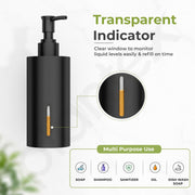 Plantex Liquid Soap Dispenser for Bathroom/Stainless Steel Shampoo Dispenser/Round Hand wash Dispense/Bathroom Accessories - Pack of 1 (Black)