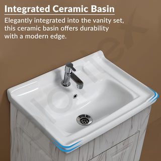 Plantex Unbrekable Bathroom Vanity Cabinet & Washbasin Set/Basin Cabinet for Bathroom with Mirror (White)