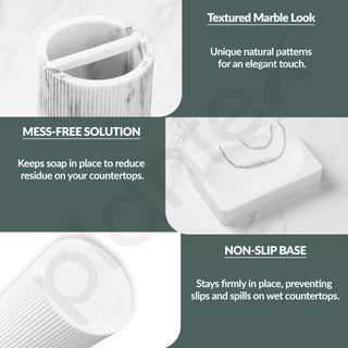 Plantex Polyresin Bathroom Accessories Set Soap Dispenser/Toothbrush Holder/Bathroom Tray/Tumbler Holder/Soap Dish - 5 Piece(911)