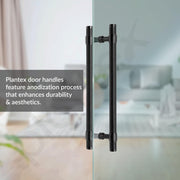 Plantex 12 Inch Main Door Handle/304 Grade Stainless Steel Handle for Door/Black Pull-Push Handle for Home/Office/3 Years Warranty By Plantex - Pack of 1 (APS-150, Black)