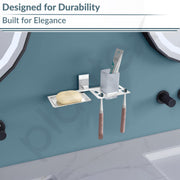 Plantex Iris 304 Grade Stainless Steel 2in1 Soap Holder With Tumbler Holder/Bathroom Accessories