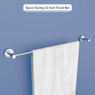 Plantex Stainless Steel Towel Holder in Bathroom/Single Towel Rod for Bathroom/Cloth Hanger/Bathroom Accessories (24 - Inch) Chrome Finish - Pack of 2