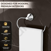 Plantex Towel Ring for Bathroom/Pure Brass Towel Holder/Towel Stand/Towel Hanger/Bathroom Accessories - Pack of 1 (APS-EFL-05, Chrome)