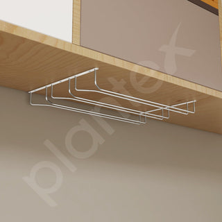 Plantex Wine Glass Rack/Holder Upside Down Glass Hanging Organizer/Glass Hanging Stand For Pubs/Kitchen/Bars (L20 X W13 Inches - Triple Line), Hanging Shelves
